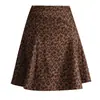Falda A-line con estampado de leopardo retro para mujer, nueva colección otoño/invierno 2026, de cintura alta, estilizada, falda corta elegante, falda de paraguas versátil