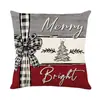 Funda de almohada roja y blanca simple y romántica de Navidad europea y americana Decoración festiva para el hogar Funda de almohada para cojín/colcha
