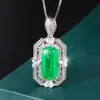 Suministro 2023 joyería de moda estilo europeo y americano collar con colgante de esmeralda sintética pendientes anillo traje de tres piezas para mujer