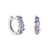Pendientes de Plata de Ley S925 con Fila de Circonitas de Colores y Diseño de Cinta Diamantada para Mujer, Sencillos y Lujosos, Sensación de Alta Gama, Versátiles para el Trabajo Diario, Clips para Orejas y Pendientes