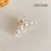 Presilha de Tubarão Estilo Coreano Garra de Cabelo de Acrílico Camélia Acessório de Cabelo Fashion Versátil Grampo Elegante para a Parte de Trás da Cabeça Ornamento de Cabelo para Mulheres