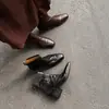 Botas vaqueras cuadradas de piel de oveja marrón para Otoño/Invierno 2026, con cremallera trasera y forro de felpa, Botines de tacón medio-grueso para mujer, Talla 40