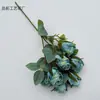7 Rosas de Flocos de Neve Pequenas Individuais com Bordas Queimadas, Rosas Retrô, Adereços de Fotografia, Fundo Falso, Flores de Seda Florais para Sala de Estar