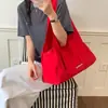 Bolsa Tote Fresca e Doce Estilo Francês para Meninas, Bolsa de Compras de Grande Capacidade, Bolsa Tote de Lona Leve com Alça Única para Ombro