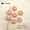 Dona Acrílica Pieza Redonda Grande Accesorios Impresos DIY Materiales para Abalorios Hechos a Mano Cadena para Teléfono Colgantes para Bolsos Cuentas Sueltas