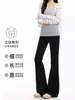 Pantalones de chándal acampanados de retazos negros para mujer, nuevo estilo de otoño, cintura alta, corte holgado, adelgazantes, adecuados para figuras tipo pera, pantalones acampanados casuales