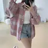 Camisa de Cuadros para Mujer de Primavera y Otoño, Top Holgado para Mujer, Camisa Nueva Estilo Principios de Otoño 2024, Camisa de Cuadros para Mujer