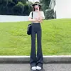 Calça Flare Feminina 2026 Nova Coleção Primavera e Outono, Comprimento Estendido, Modelagem Justa, Cintura Alta, Calça Yoga Shark Emagrecedora, Calça Boca de Sino Casual