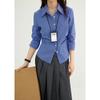 Al por mayor en stock del fabricante: Nueva Blusa Elegante de Cuello Polo Estilo Vintage Ajustada a la Cintura para Mujer