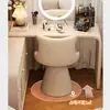 Silla de Maquillaje para Dormitorio de Niñas, Taburete Giratorio para Tocador, Silla de Vestidor de Lujo Ligero Estilo Crema para Uso en Casa