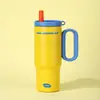 Taza de Hielo Crepuscular de Aspecto Premium Taza Aislada de Acero Inoxidable 316 Taza de Oficina con Popote Taza Portátil para Coche Asa para Coche