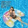 Encosto de PVC ecológico transfronteiriço Piscina flutuante Adulto Água Inflável Espreguiçadeira Em forma de U Flamingo de lantejoulas Inflável Remo flutuante