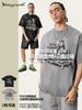 Camiseta Branca Loose de Manga Curta Estampada Mona Lisa Divertida Vintage Europeia e Americana High Street Verão 2025 Unissex