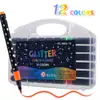 Pluma de Brillo Marcador Luminoso Pluma Fluorescente Pintura Brillante Tinta de Luz de Estrella Pluma de Brillo Marcador Pluma Estudiante Pluma Perlada