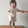 Selección de Moda InfantilConjunto de Dos Piezas Delgado de Verano Estilo Coreano para Niños: Camisa y Shorts, Atuendo de Alta Gama Elegante y a la Moda