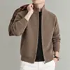 Cardigã de lã mista, estilo vintage, para homens, coleção outono/inverno 2026, moderno e casual, peça de outer wear de tricô pesado para homens
