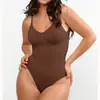 Venta Caliente Europea y Americana Talla Grande Hilo Dental Levanta Glúteos Ropa Moldeadora Sin Costuras Corsé para Mujer Body con Tirantes Espalda Descubierta