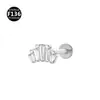 Aleación de Titanio F136 Cruz Marqués Forma de V Serpiente Corona de 0.9 Dientes Rosca Interna Labio Clavo Pendientes Joyería para Piercing