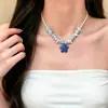 Collar irregular hecho a mano con cuentas de estrella de mar y conchas estilo vacación en la playa para mujer, cadena para la clavícula de nicho, collar versátil y exquisito