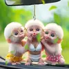 Pingente Decorativo de Boneca Criativa Desenho Animado Fofo Mochila Acrílico Carro 2D Figura Plana Montada no Carro com Boca Contorcida