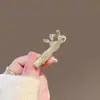 Grampo de cabelo de laço brilhante requintado de alta classe grampo de temperamento para a parte de trás da cabeça clipe para franja lateral clipe de bico de pato adorno de cabeça