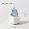Vidraria Zibo, planta em vaso de árvore de Natal temática de neve sólida, exclusivamente para vendas transfronteiriças, artesanato em vidro, enfeites de mesa criativos, atacado