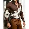 Camisa casual de manga longa com colarinho para homens, comércio exterior transfronteiriço, roupas masculinas, camisa plus size Amazon