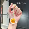 Juguete de Comida en Miniatura Fruta Bola de Arroz Tazón Adornos Estéreo DIY Accesorios de Resina de Moda Colgante para Llavero de Coche