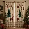 Amazon Venda Quente Transfronteiriça Cortinas com Impressão Digital Série de Natal Decoração de Casa Cortinas Blackout SHIEN Dropshipping