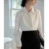 Elegante camisa blanca estilo francés para mujer, nuevo diseño para primavera y otoño 2026, top profesional de manga larga para commuting, de nicho