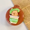 Estilo ins lindo oso peine cojín de aire peine espejo plegable peine portátil masaje airbag peine mini espejo de maquillaje venta al por mayor