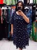 Vestido de gasa con cuello redondo y manga corta con estampado de talla grande elegante para mujer de comercio exterior europeo y americano 2024