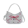 Bolso de Mujer Estilo Coreano Bolso Cruzado Simple Diseño de Nicho Bolso de Hombro 2025 Nuevo Dulce Lazo Bolso de Mano de Moda