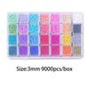 Kit de contas de vidro de 24 compartimentos, contas de cor sólida pintadas de 3mm, acessórios para pulseira e colar feitos à mão DIY