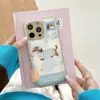 Funda Linda con Bordado de Huella de Patita Cachorro Manzana 17Promax para Teléfono Móvil Nuevo Iphone16 para Mujer Otoño e Invierno Antigolpes Anticaída