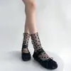 Medias de malla japonesas de primavera y verano, calcetines transparentes de amor puro, calcetines de tubo de encaje ultrafinos para niñas JK, Lolita