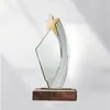 Trofeo de Cristal Creativo Hecho a Medida Decoración de Premio para Reunión Anual Estilo Nórdico Placa de Vidrio Regalo de Empresa Premio Grabado