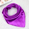 Lenço Pequeno de Seda Liso Versátil Lenço Quadrado Feminino Lenço de Seda Monocromático Lenço Quadrado Profissional Feminino Lenço Estilo Coreano Outono e Inverno
