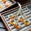 Nuevo Colgante de Caramelo Multicolor de Ágata Natural Tamaño Pequeño Tira de Mobius de Hielo Alto Kou de Paz Colgante Unisex de Calcedonia