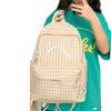 Mochila Estilo Japonés Xiaoqing Nueva Escuela Secundaria para Estudiantes de Secundaria Mujeres Estilo Coreano Estilo Ins Estudiantes de Secundaria Estudiantes de Secundaria Mochila a Cuadros con Lazo