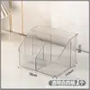 Caixa de papelaria transparente com listras verticais de luxo leve, porta-canetas, prateleira de armazenamento de grande capacidade, organizador de mesa multifuncional para cosméticos