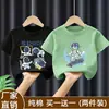 Camiseta de Manga Corta 100% Algodón Puro para Niños 2026 Verano Nuevo Estilo Ropa de Verano para Niños Camisetas de Manga Media y Larga para Niños Camiseta de Moda