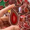 Ágata Paisagem Sino de Vento de Ágata Anel Esmeralda Iluminação de Superfície Acessórios para Casa Processamento de Pedra Semipreciosa Natural