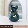 Calabaza de Cerámica Conejo Tarro de Té Decoración Vintage Tarro Pequeño Sellado Bolsa de la Fortuna Tarro de Almacenamiento Lindo Decoración del Hogar