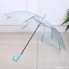 Guarda-chuva Transparente Manual de 8 Varetas Guarda-chuva Longo Semi-automático Espesso Guarda-chuva de Chuva LOGO Guarda-chuva Transparente Publicitário Atacado