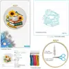 Venda Quente Transfronteiriça Novo Bordado Balão de Ar Quente Gramofone Série de Flores Kit Bordado Feito à Mão Materiais DIY