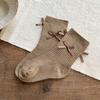 Calcetines para Niñas, Nuevo Estilo Otoño 2025, Elegantes Calcetines de Media Pantorrilla con Lazo para Niños, Calcetines de Algodón para Bebé de Primavera y Otoño