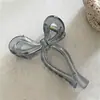 YHJ nova presilha de cabelo com laço feminino temperamento pequeno fresco sensação de gelatina acrílico parte de trás da cabeça penteado grampo de cabelo feminino