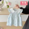 Vestido de Verano para Niña de Botones Sencillos con Pliegues, Vestido sin Mangas Delgado con Estampado de Conejos, Vestido a Cuadros con Lazo para Bebé