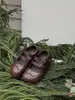 Sapatos de Couro para Meninas, Estilo Primavera e Outono, Estilo College, Sapatos Mary Jane com Fivela Dupla, Bico Redondo com Escultura Retrô, Sapatos Individuais Versáteis, Respiráveis